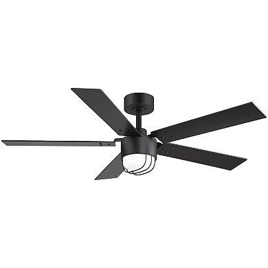 52-Inch Modern Industrial Ceiling Fan with LED Light & Remote, 5 Reversible Blades, DC Motor