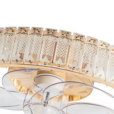 20-Inch Cage Ceiling Fan with LED Light, Remote, 7 ABS Blades, 6-Speed, Flush Mount Low Profile