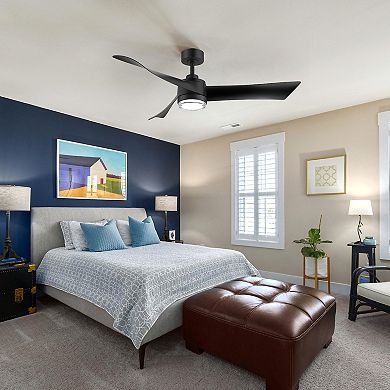 65-Inch Ceiling Fan with Light, 8 ABS Blades, 6-Speed DC Motor, Remote, Timer, 2 Downrods