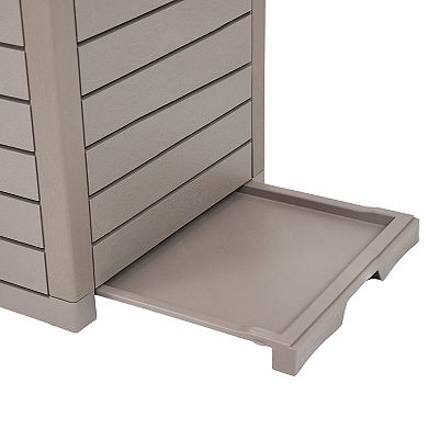 Sunnydaze Outdoor Trash Can with Lid and Drip Tray