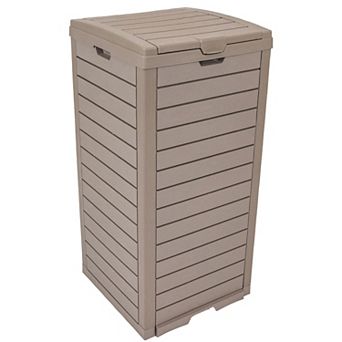 Sunnydaze Outdoor Trash Can with Lid and Drip Tray
