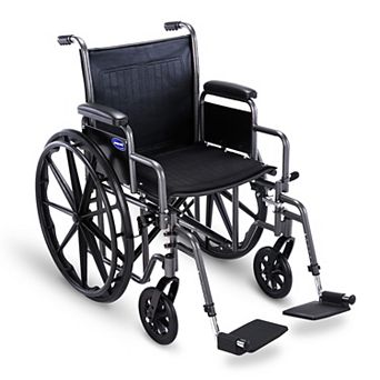 Invacare Essentials EX1 Folding Manual Wheelchair w/ Swing‑away Footrests & Desk‑Length Arms