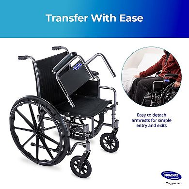 Invacare Essentials EX1 Folding Manual Wheelchair w/ Swing‑away Footrests & Desk‑Length Arms