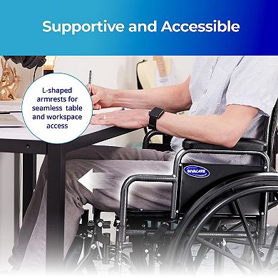 Invacare Essentials EX1 Folding Manual Wheelchair w/ Swing‑away Footrests & Desk‑Length Arms