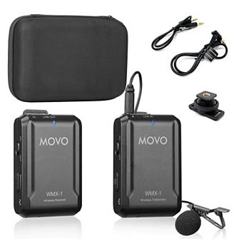 Movo WMX-1 2.4GHz Wireless Lavalier Microphone System Compatible with Cameras and Smartphones