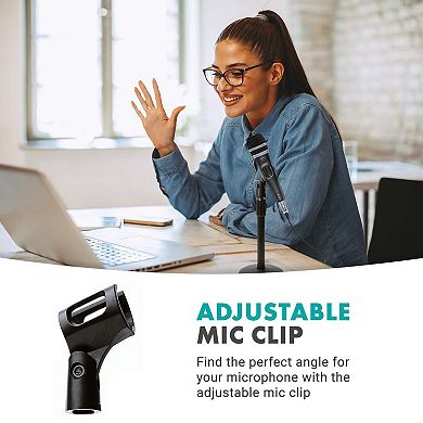 Movo TMC-3 Adjustable Tabletop Mic Stand with Mic Clip