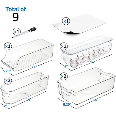 StorageBud 9 Piece Fridge Bin Organizer