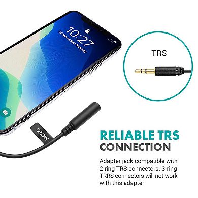 Movo IMA-2 Headphone Adapter - 3.5mm TRS to Lightning - Compatible with iPhone and iPad