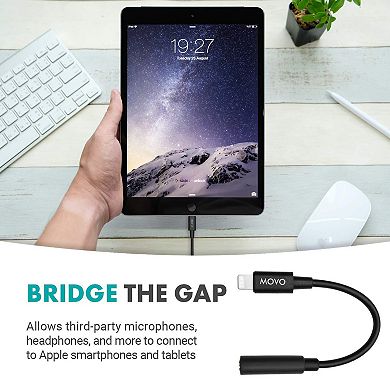 Movo IMA-2 Headphone Adapter - 3.5mm TRS to Lightning - Compatible with iPhone and iPad