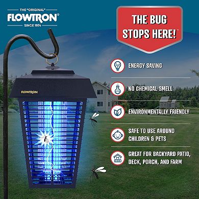 Flowtron Bug Zapper, Mosquito Zapper with 1-1/2 Acre of Coverage, 80W Bulb & 5600V Killing Grid