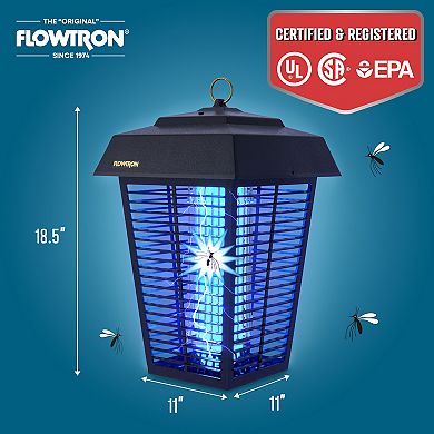 Flowtron Bug Zapper, Mosquito Zapper with 1-1/2 Acre of Coverage, 80W Bulb & 5600V Killing Grid