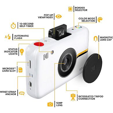 Kodak Step Digital Instant Camera Starter Bundle with Photo Paper, Case, Photo Album, Markers & More