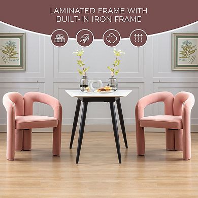 Contemporary Designed Velvet Fabric Upholstered Accent Dining Chair