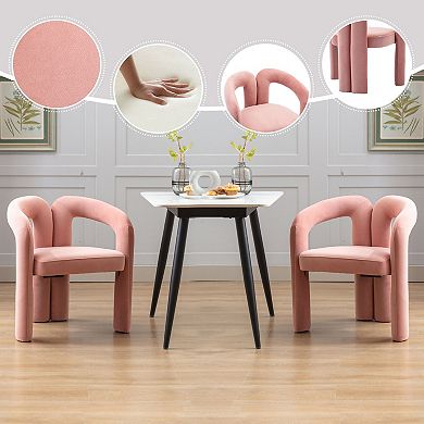 Contemporary Designed Velvet Fabric Upholstered Accent Dining Chair