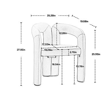 Contemporary Designed Velvet Fabric Upholstered Accent Dining Chair