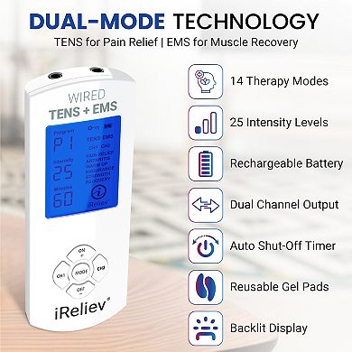 iReliev Pain Relief & Recovery System TENS + EMS