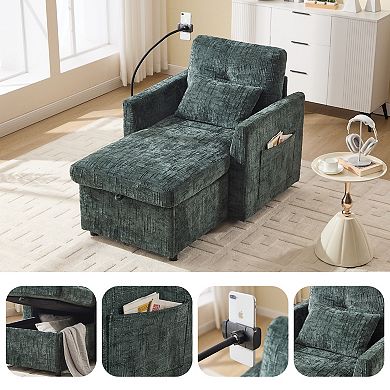 Multifunctional Lazy Sofa Recliner With Storage And Cell Phone Bracket