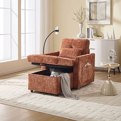 Multifunctional Lazy Sofa Recliner With Storage And Cell Phone Bracket