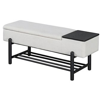 Upholstered Storage Bench with Hidden Compartment