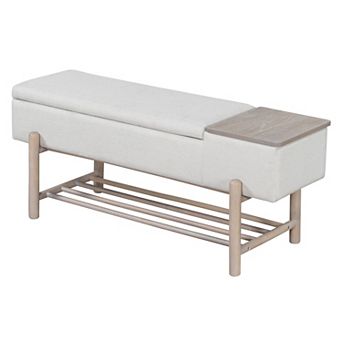 Upholstered Storage Bench with Hidden Compartment