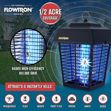 Flowtron Bug Zapper, Mosquito Zapper with 1/2 Acre of Coverage, 15W Bulb & 5600V Killing Grid