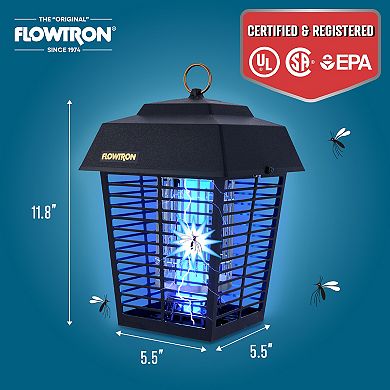 Flowtron Bug Zapper, Mosquito Zapper with 1/2 Acre of Coverage, 15W Bulb & 5600V Killing Grid