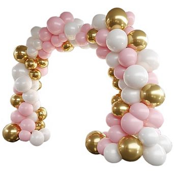Pink & Gold Long Balloon Arch Elegant Garland Kit For Bridal, Wedding Or Birthday Party Decor