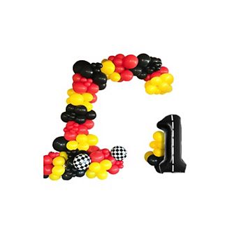 Race Car Party Decorations Balloon Garland Kit 134 pc for Racing Theme Birthday Bash