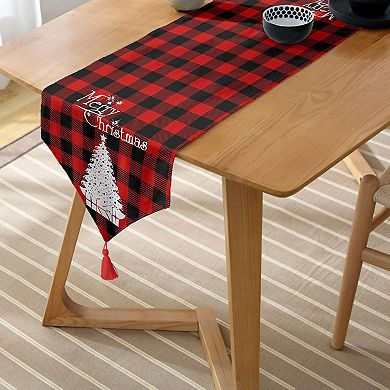 Christmas and Holiday Colorful Table Runners with Tassel, Great for Festive Decorating