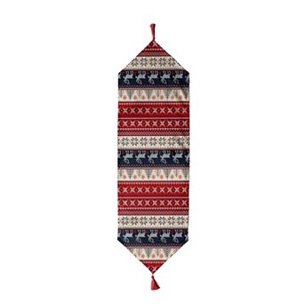 Christmas and Holiday Colorful Table Runners with Tassel, Great for Festive Décor