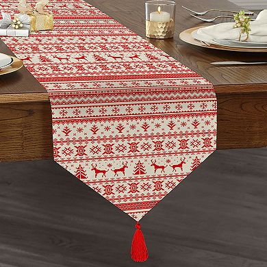Christmas and Holiday Table Runners with Tassel, Great for Holiday Decorating