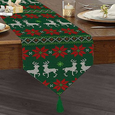 Christmas and Holiday Table Runners with Tassel - Colorful and Festive