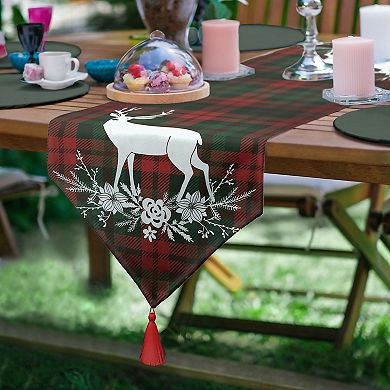 Christmas Colorful Table Runners with Tassel, Great for Holiday Decorating