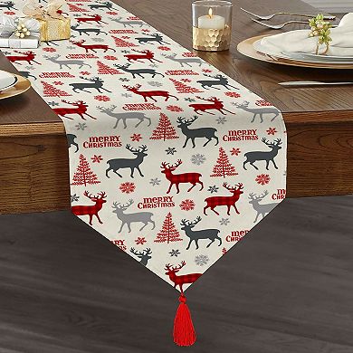 Christmas and Holiday Decorating Table Runners with Tassel, Great for Festives