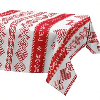 Christmas Tablecloth Wrinkle-Free Table Cover for Dining Room or Kitchen Décor
