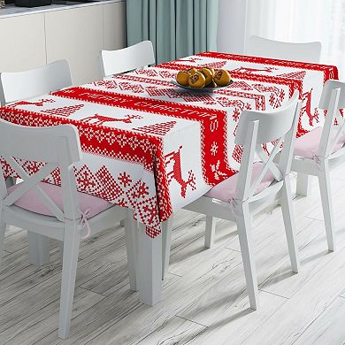 Christmas Tablecloth Wrinkle-Free Table Cover for Dining Room or Kitchen Décor