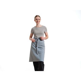 Bistro Apron with Pockets - Pinstriped