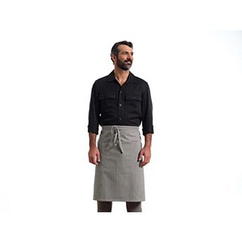 Bistro Apron with Pockets - Pinstriped
