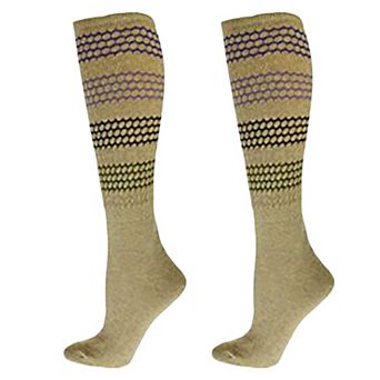 Women's Slouch or Knee High Organic Cotton Socks, Perfect Comfortable 2 Pair Pack Socks