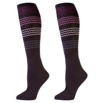 Women's Slouch or Knee High Organic Cotton Socks, Perfect Comfortable 2 Pair Pack Socks