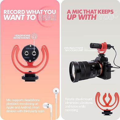 Movo VXR10-PRO Supercardioid Shotgun Microphone for Cameras and Smartphones