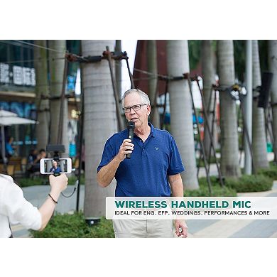 Movo WMIC80 UHF Wireless Handheld Microphone System with 2 Handheld Mics