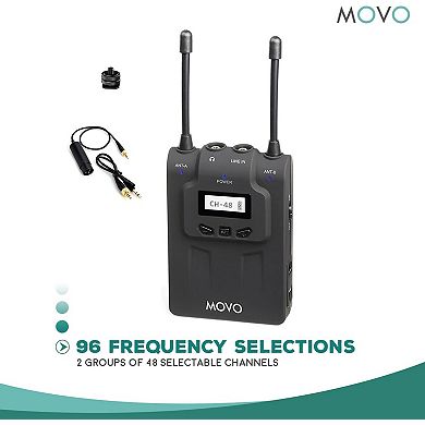 Movo WMIC80 UHF Wireless Handheld Microphone System with 2 Handheld Mics