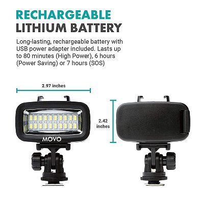 Movo LED-WP Underwater High-Power LED Video Light - Compatible with GoPro, DSLR