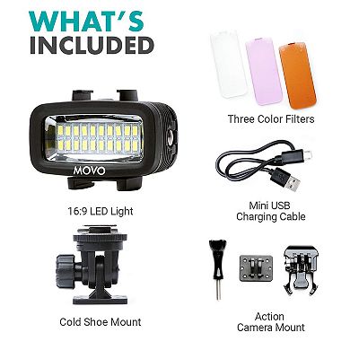 Movo LED-WP Underwater High-Power LED Video Light - Compatible with GoPro, DSLR