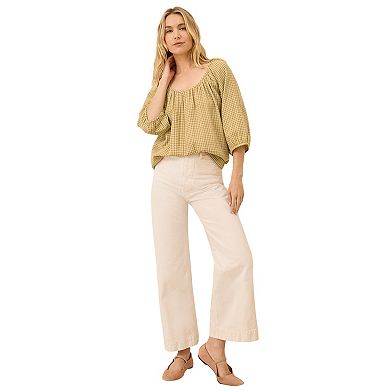 Coastal Double Gauze Scoop Neck Top