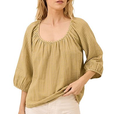 Coastal Double Gauze Scoop Neck Top