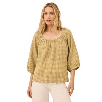 Coastal Double Gauze Scoop Neck Top