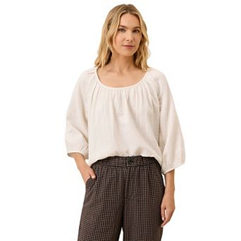 Coastal Double Gauze Scoop Neck Top