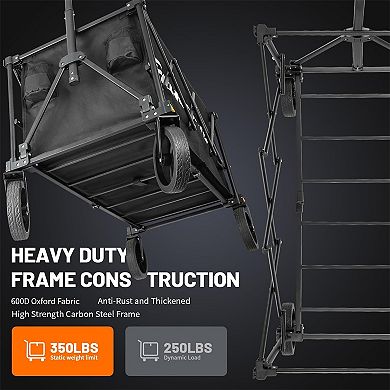 EchoSmile 5.65 cu. ft Metal Garden Cart